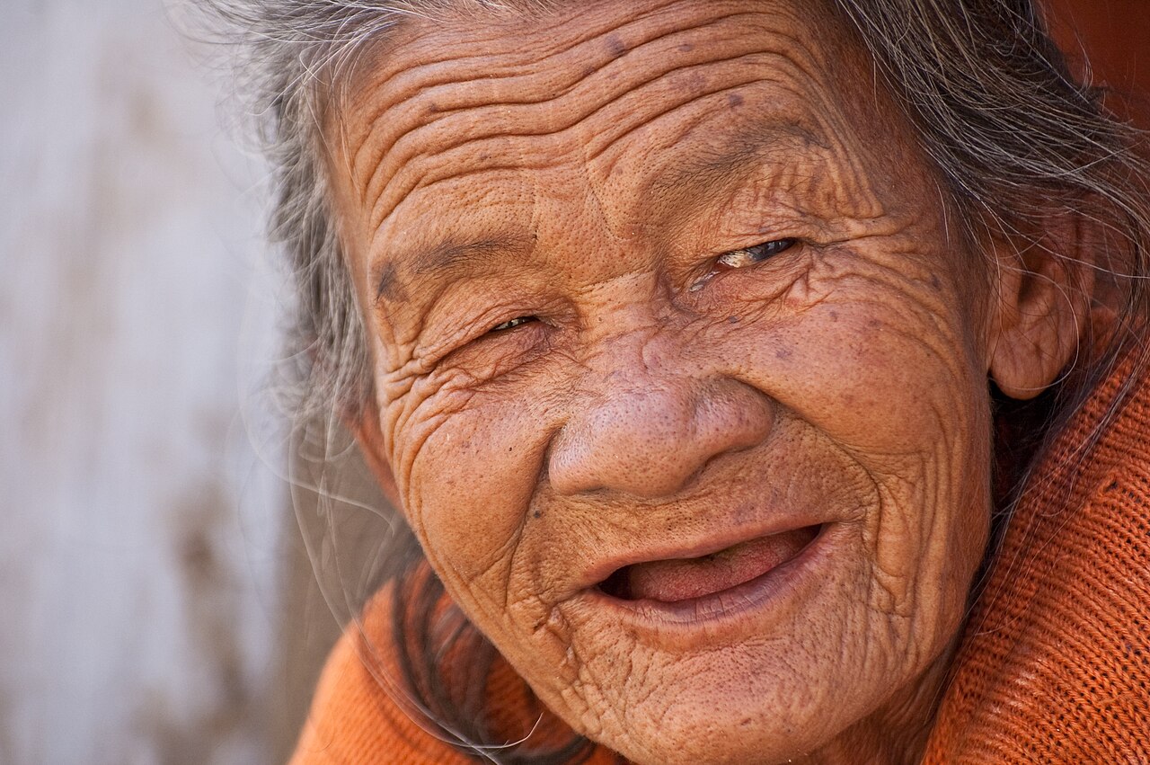 Portrait of an older woman outdoors