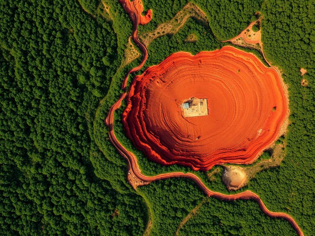 A large open-pit nickel mine surrounded by cleared land, 2026